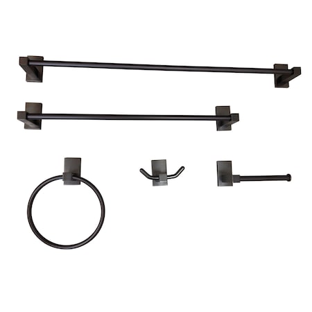 Kingston Brass 5-Piece Bathroom Accessory Set, Oil Rubbed Bronze BAHK8212478ORB